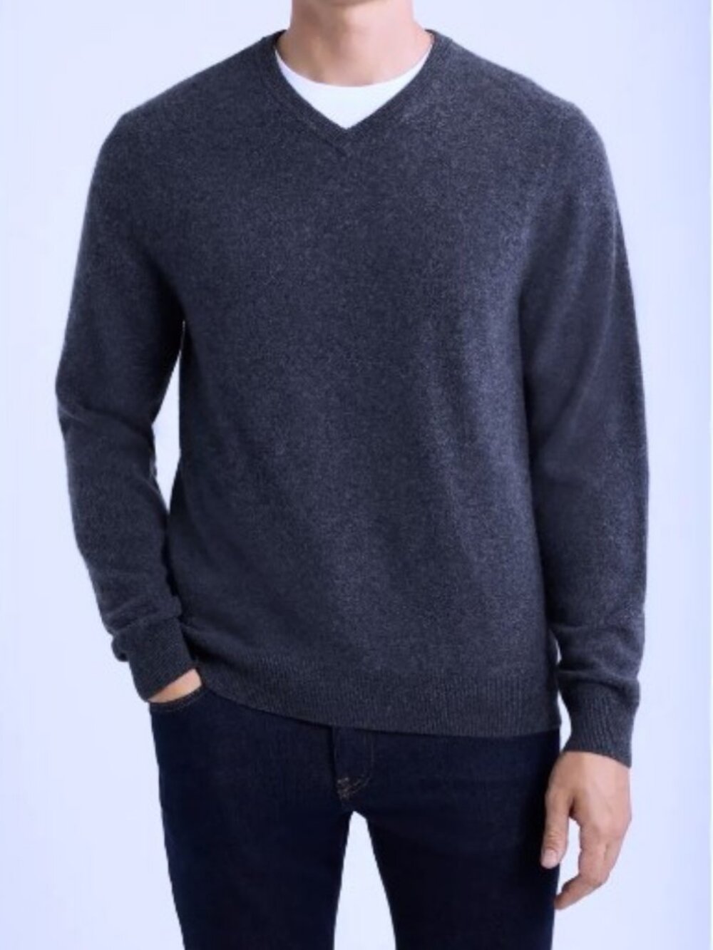 John W. Nordstrom cashmere V-neck sweater dark blue men's size L